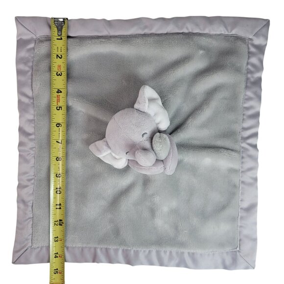 Carter's Elephant Lovey Plush Gray 14.5" Satin Back Trim Security Soother Soft - Picture 8 of 8